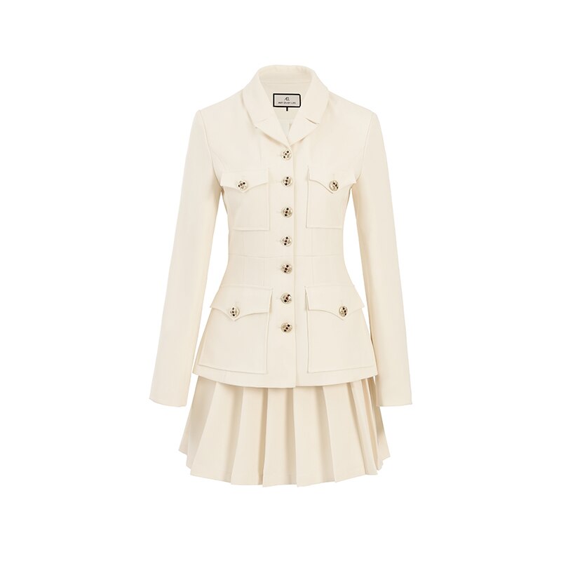 Blazer feminino e saia plissada/Conjunto